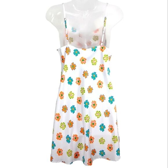 COTTON ON Slip Dress Size Small Floral Cowl Neck Mini Multicolor - Picture 6 of 12